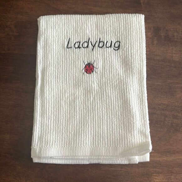 White Cotton Ladybug Kitchen Bar-Mop 18” by 16” - Picture 1 of 5